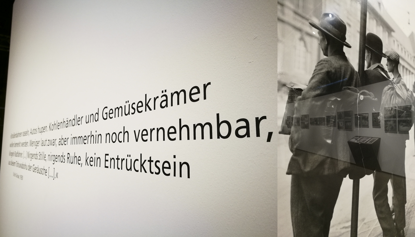 Das Foto zeigt einige Zitate von Erich Grisar, dem Fotografen der Ausstellung Ruhrgebietsfotografen, in der Zeche Zollern Dortmund