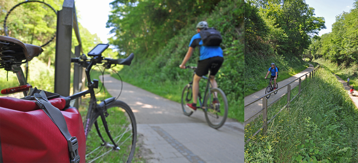 Das Foto zeigt Blogautor Florian auf seinem Fahrrad am südlichsten Punkt der "Von Ruhr zu Ruhr-Tour"