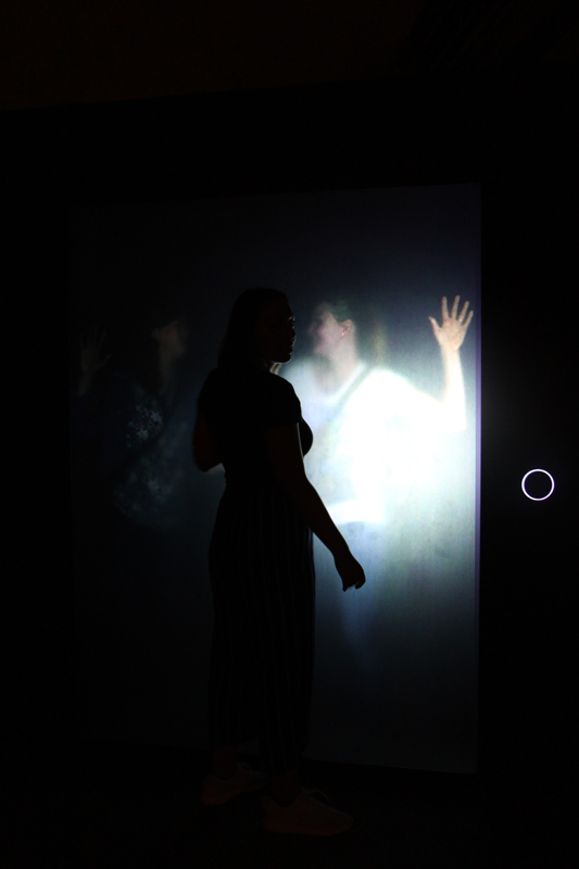 Das Bild zeigt das Selbstbildnis im Zentrum für internationale Lichtkunst.