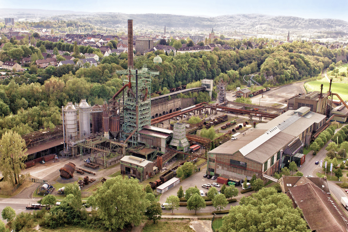 Das Bild zeigt die Henrichshütte Hattingen von oben