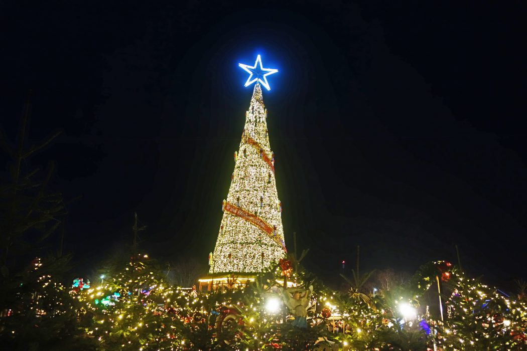 Das Bild zeigt den Weihnachtsbaum auf Cranger Weihnachtszauber