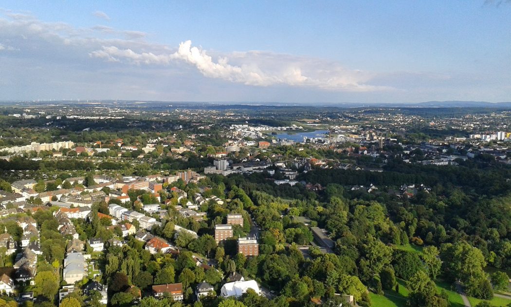 Das Foto zeigt den Panoramablick vom Florianturm im Westfalenpark Dortmund