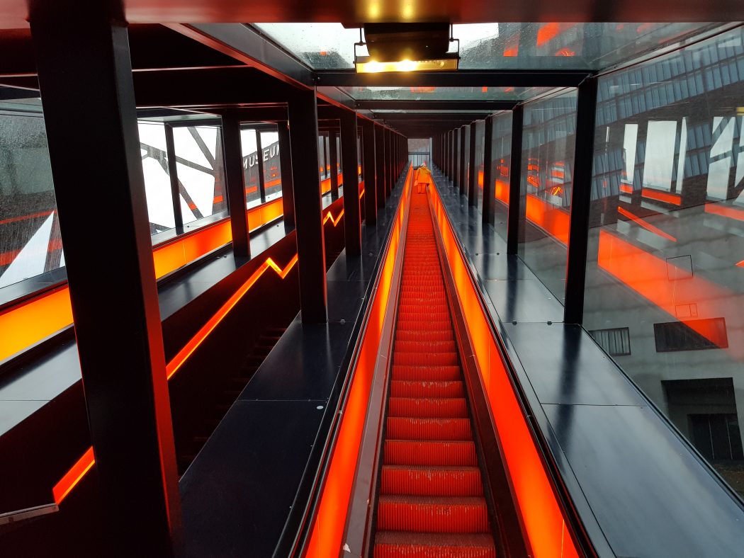 Das Foto zeigt die Rolltreppe auf dem UNESCO-Welterbe Zollverein