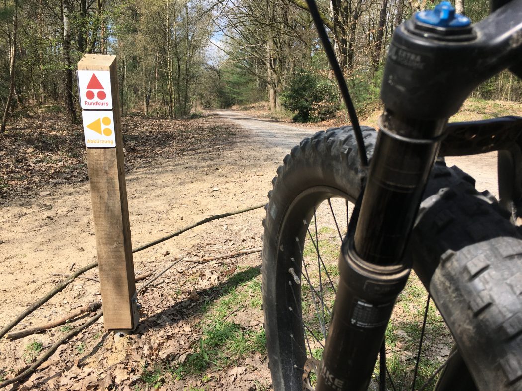 Das Bild zeigt die Mountenbikestrecke in der Haard