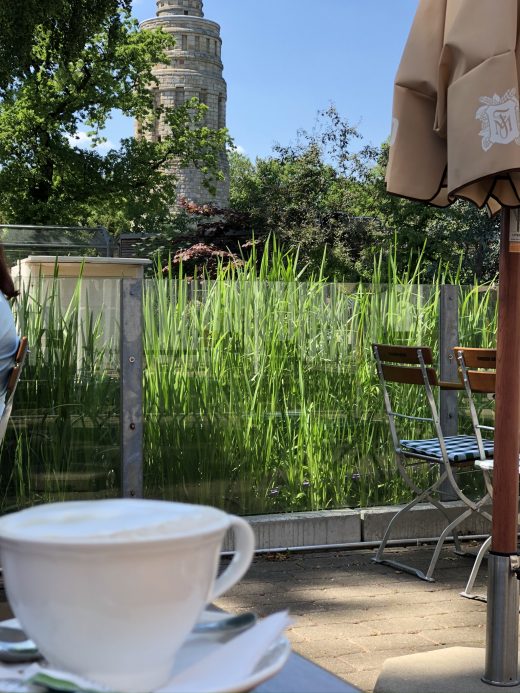 Ds Bild zeigt einen Cappuccino im Stadtpark Bochum