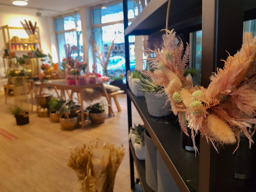 Das Foto zeigt Blumen im Bloom Room im Kaiserviertel in Dortmund