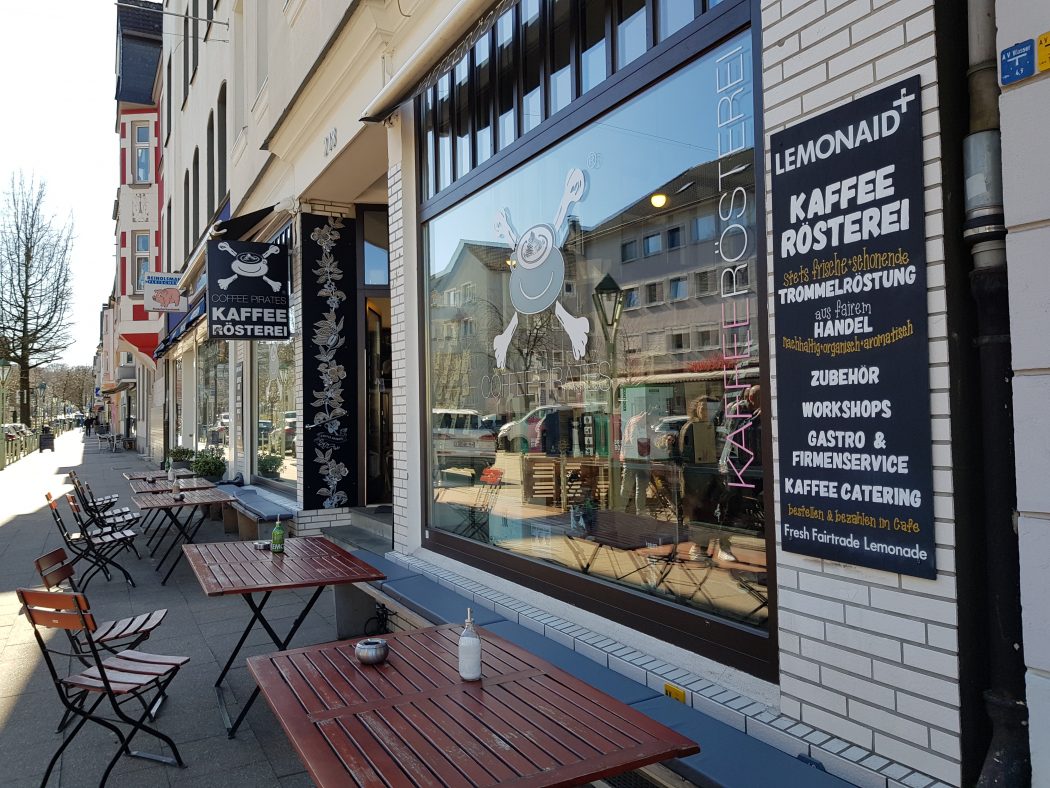 Das Foto zeigt die Coffee Pirates auf der Rüttenscheider Straße in Essen