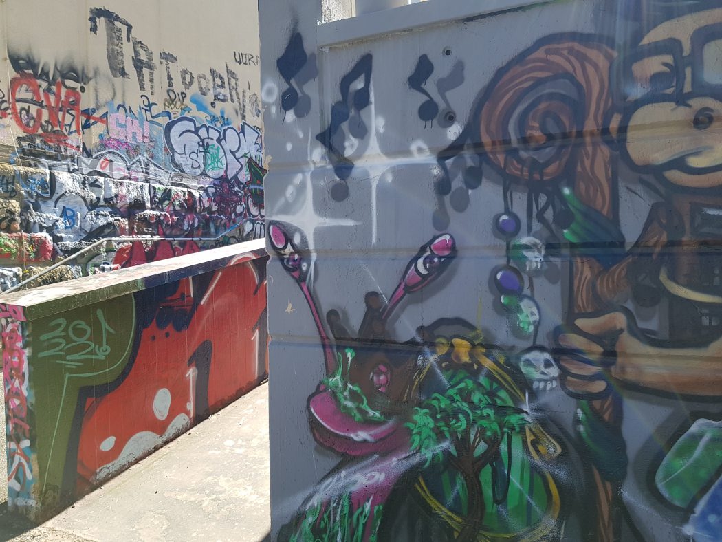 Das Foto zeigt eine Graffitti Wand in Essen