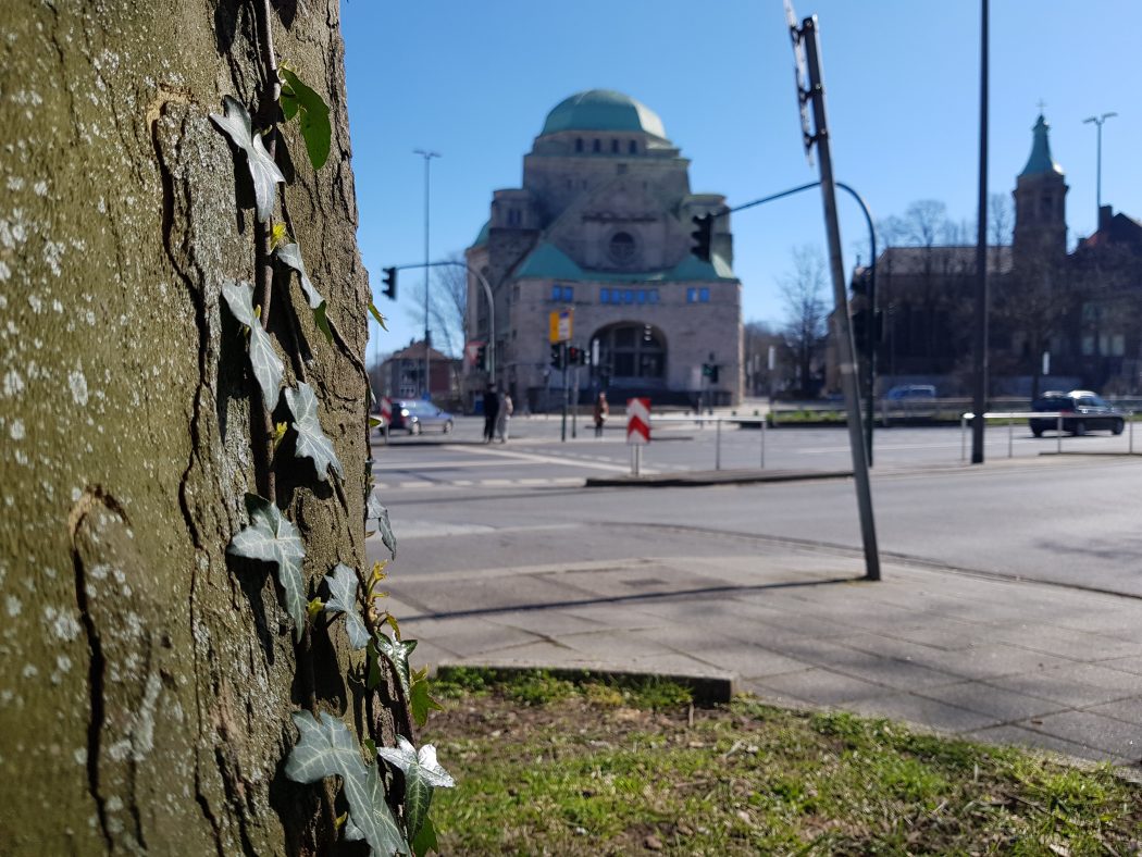 Das Foto zeigt ein Abteigebäude in der Nähe vom Essener Hauptbahnhof