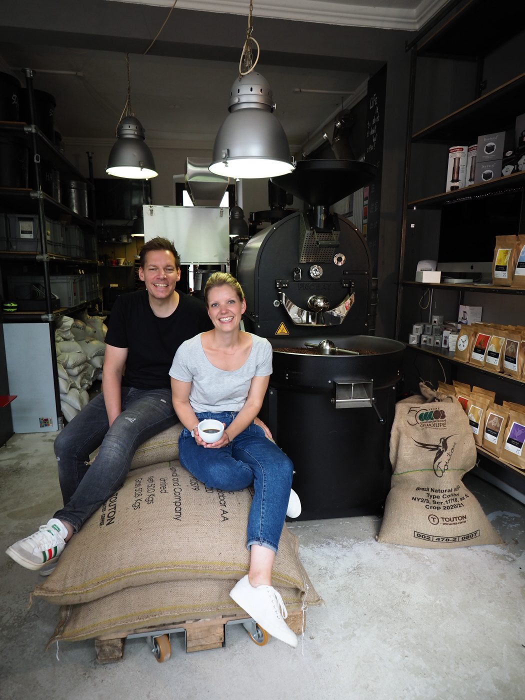 Das Foto zeigt Patrick und Christina, die Betreiber der Coffee Pirates in Essen