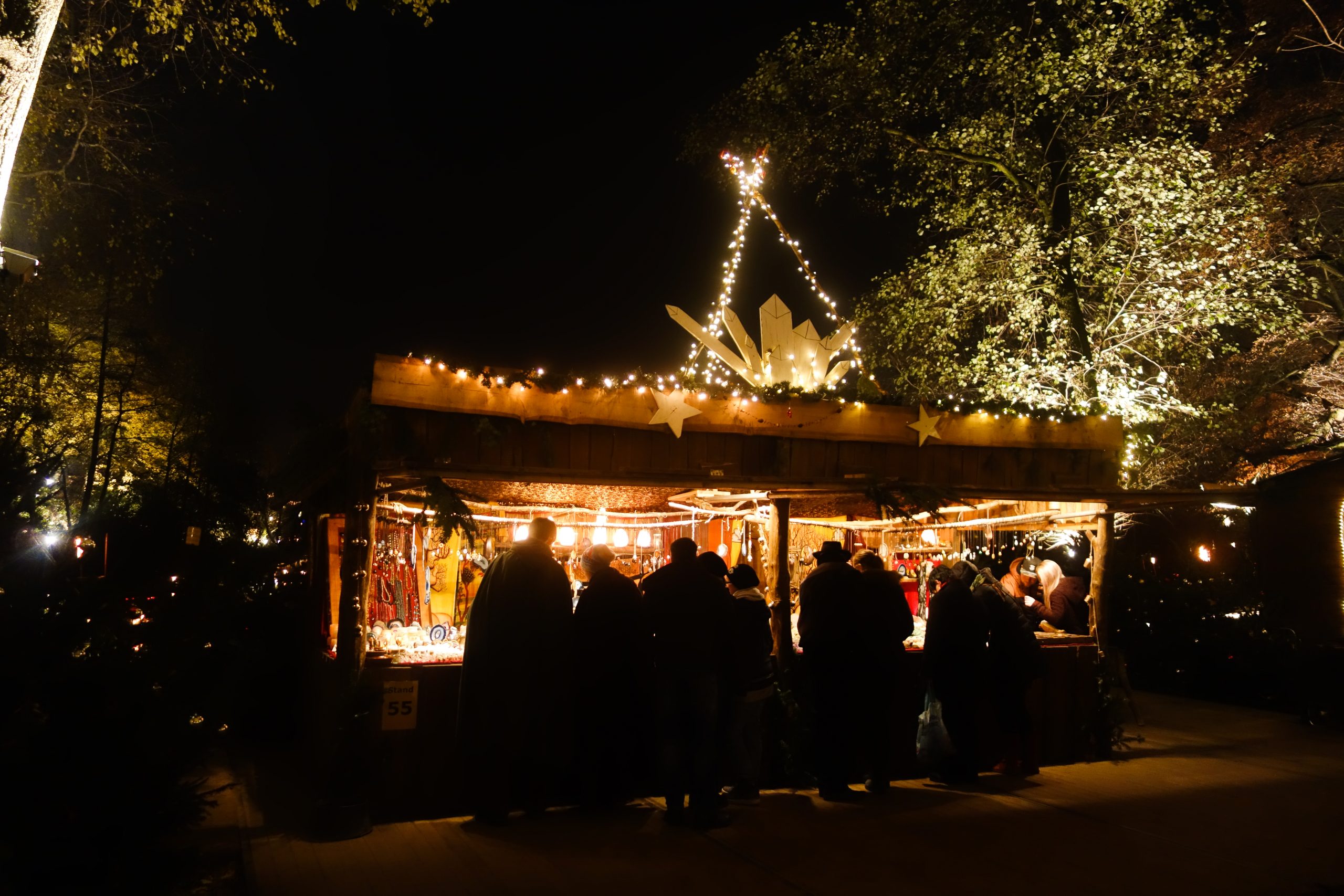 Das Foto zeigt einen Stand auf dem Phantastischen Lichter Weihnachtsmarkt