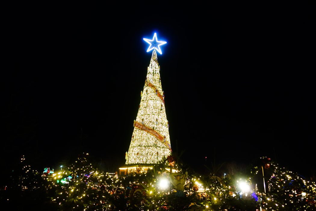 Das Bild zeigt den Weihnachtsbaum auf Cranger Weihnachtszauber