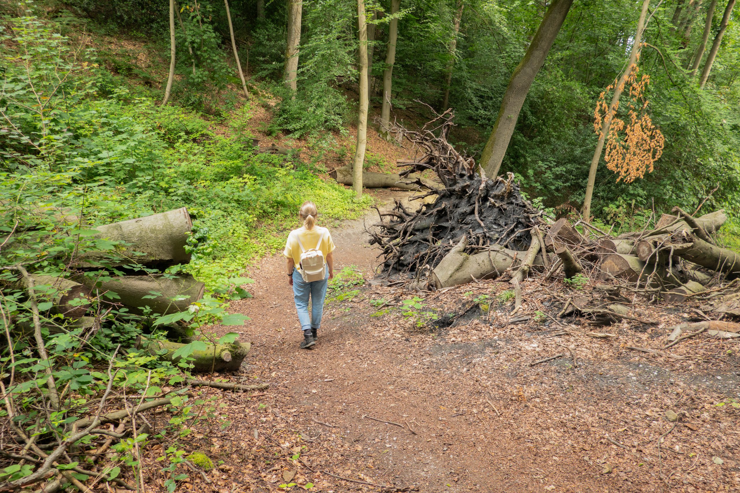 Das Foto zeigt Katalina beim Wandern im Stadtwald in Essen-Kettwig