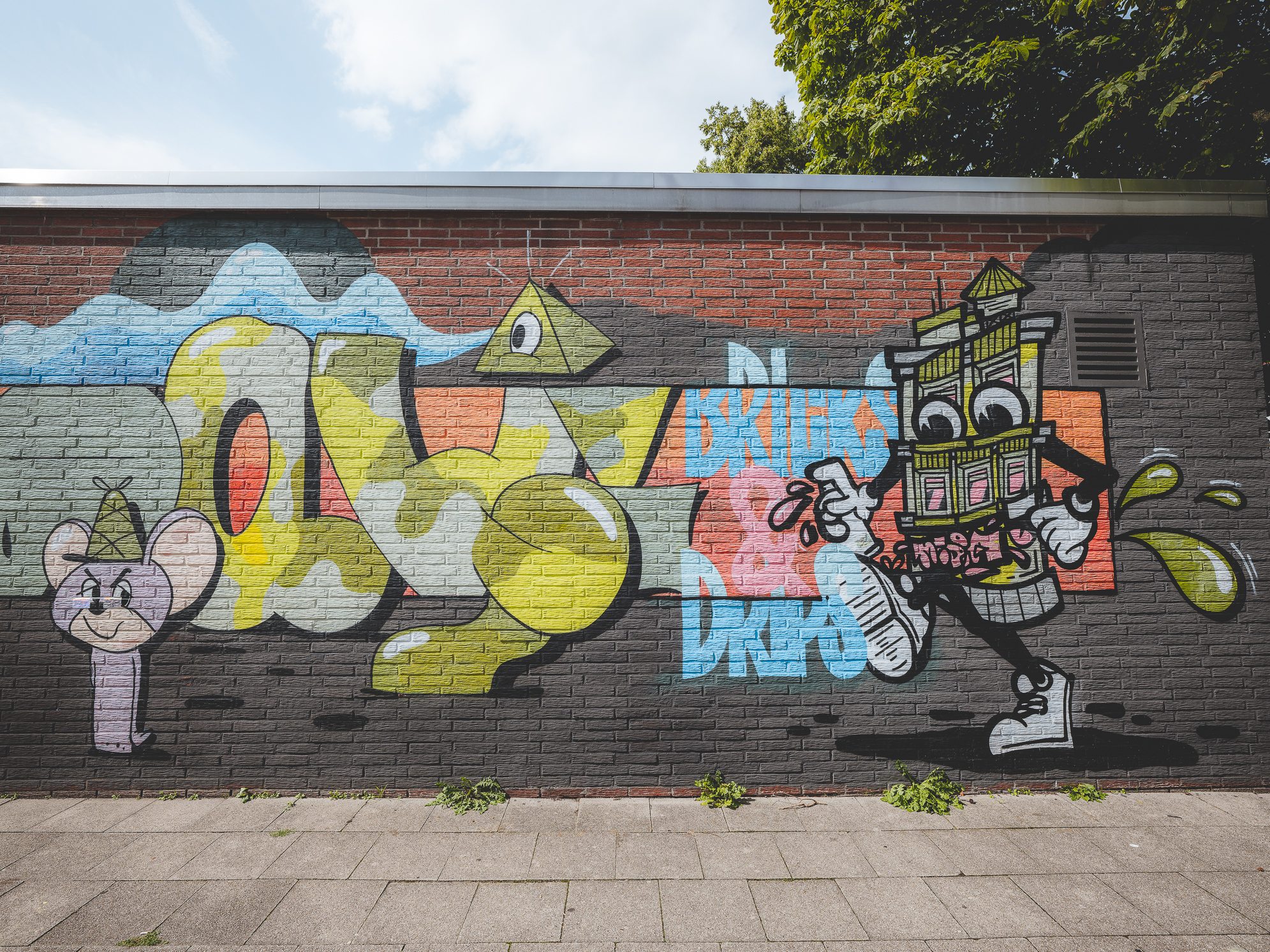 Das Foto zeigt ein Mural bei einem Graffitti Walk durch Essen
