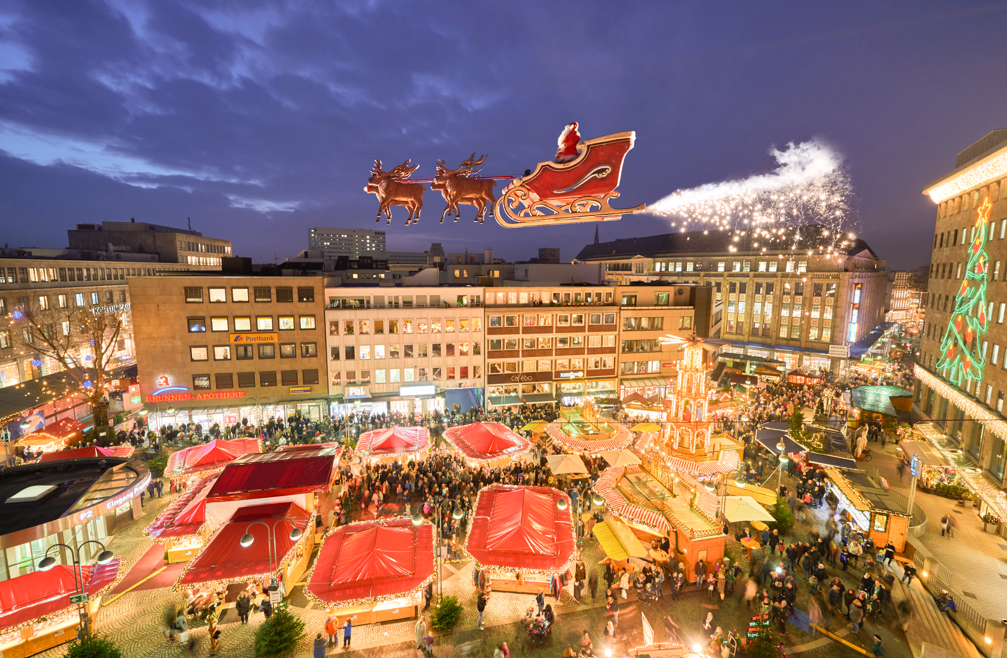 Das Foto zeigt den Weihnachtsmarkt in Bochum