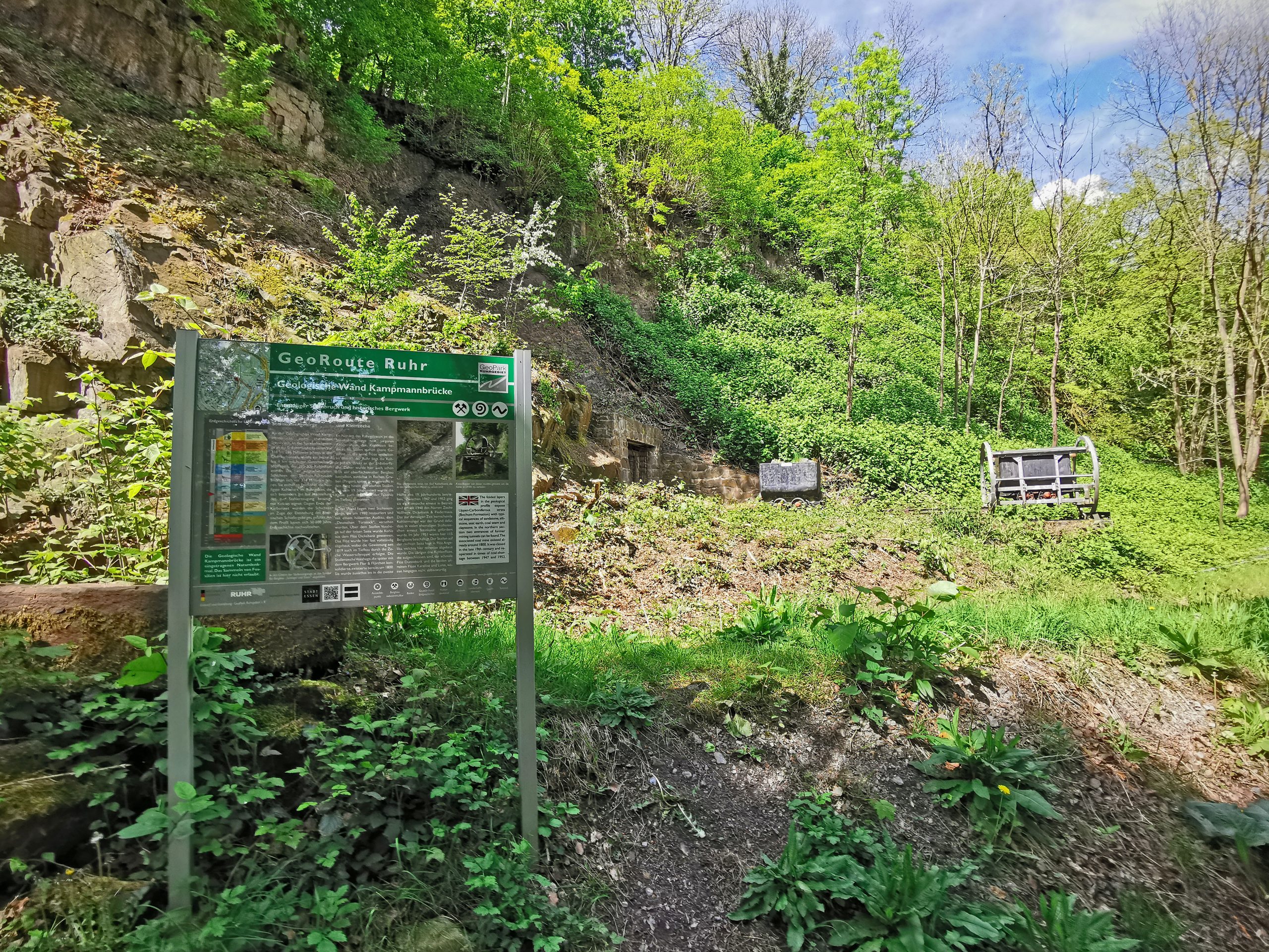 Das Foto zeigt die Geologische Wand in Essen