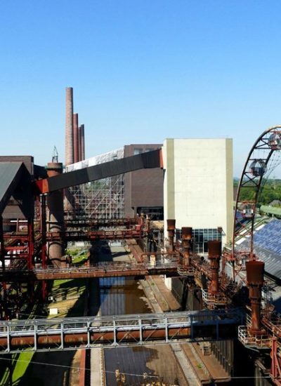 Das Bild zeigt den Ausblick auf das Gelände des UNESCO-Welterbe Zollverein