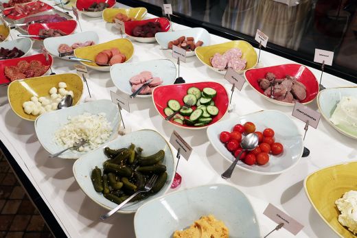 Das Foto zeigt das Frühstücksbuffet des Schmücker Hof in Bottrop-Kirchellen