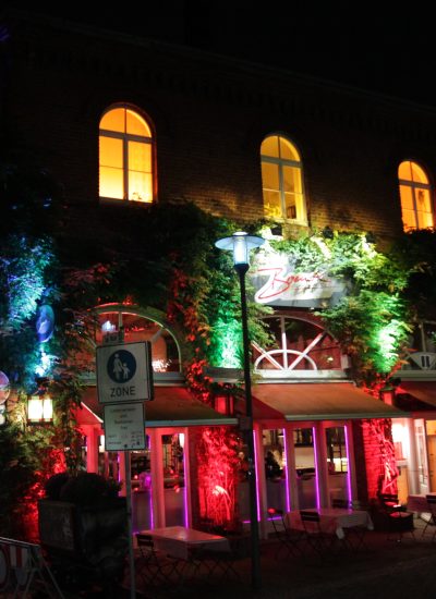 Das Foto zeigt ein illuminiertes Haus bei der Veranstaltung Recklinghausen leuchtet