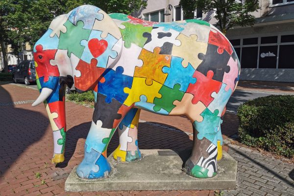 Das Foto zeigt eine Elefanten Skulptur in Hamm