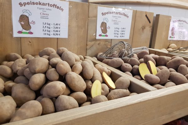 Das Foto zeigt Kartoffeln im Schwafheimer Hofladen in Moers