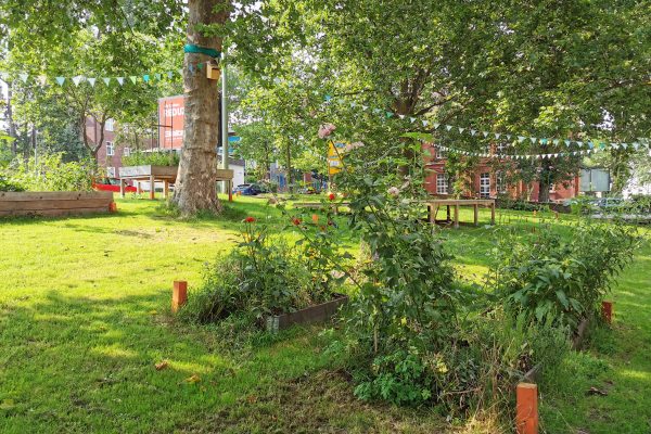 Das Foto zeigt die Grünflächen des Imbuschplatz in Bochum