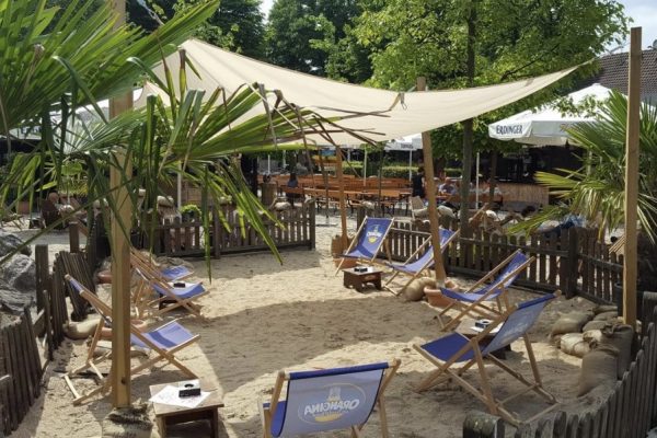 Das Foto zeigt den Beach Club vom „Chill in the Mill“ in der Grafenmühle in Bottrop