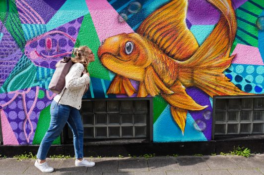 Das Foto zeigt ein Graffiti im Südviertel Essen