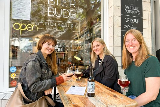 Das Foto zeigt die Bierbude im Dellviertel in Duisburg