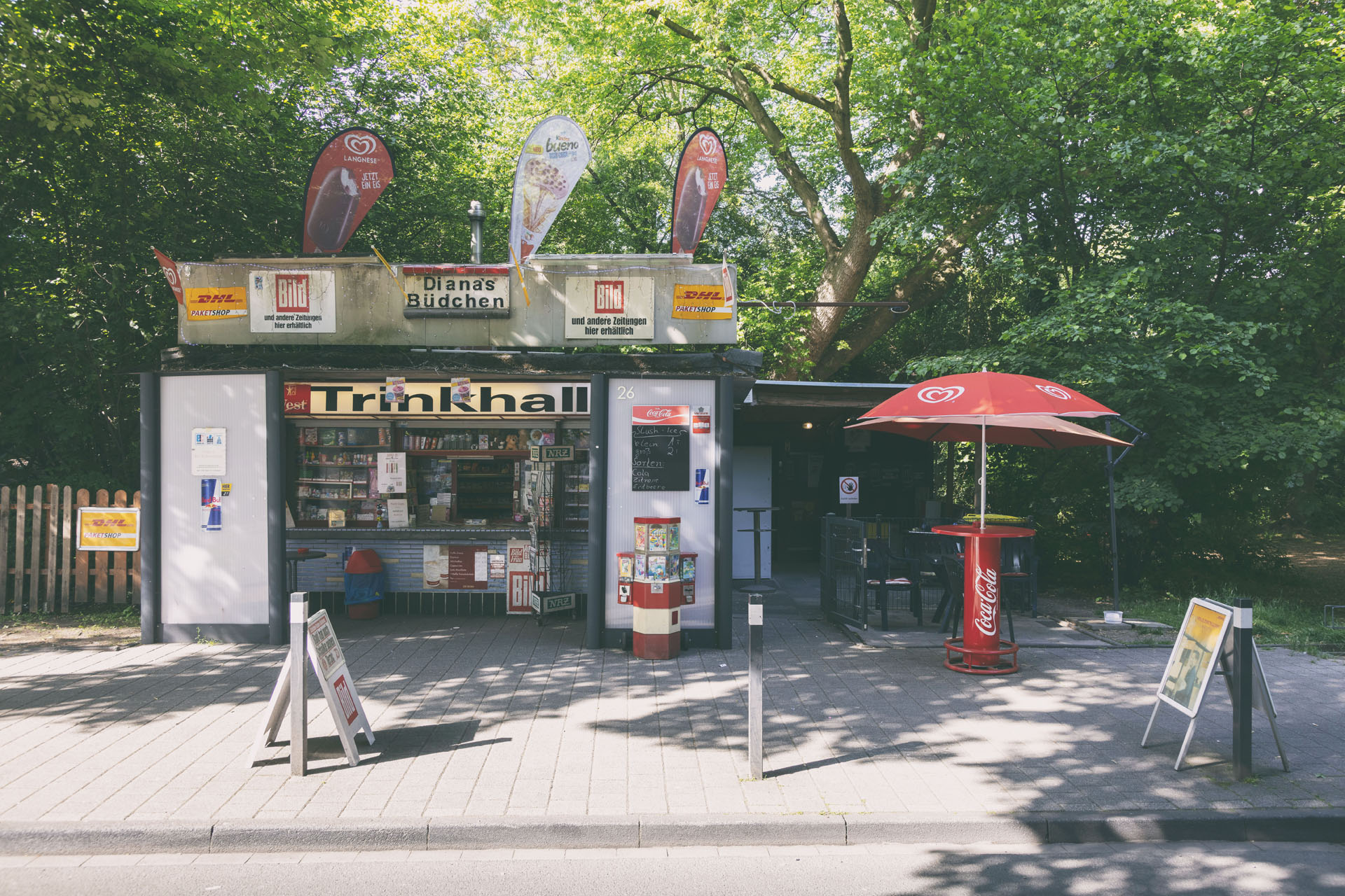 Das Foto zeigt eine Bude in Duisburg.